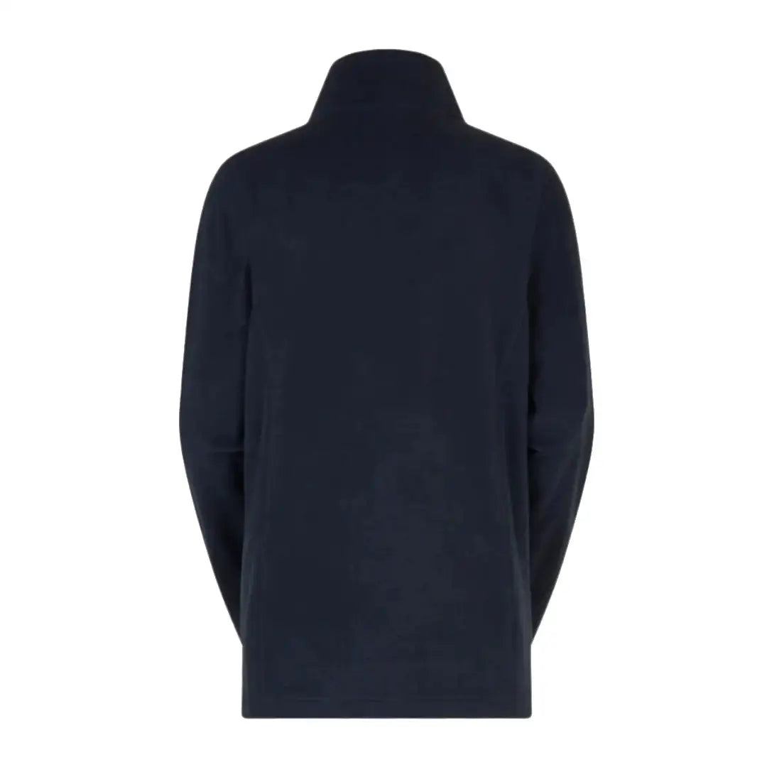 Navy blue collared jacket made from highly functional polyester fleece for ladies