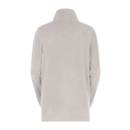 Gray long-sleeved collared shirt made from highly functional polyester fleece for ladies
