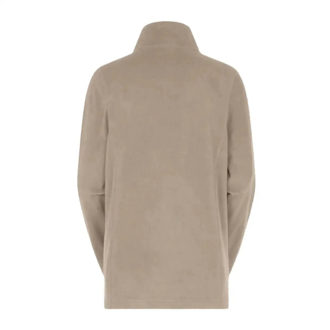 Beige long-sleeved collared shirt made from highly functional polyester fleece for women