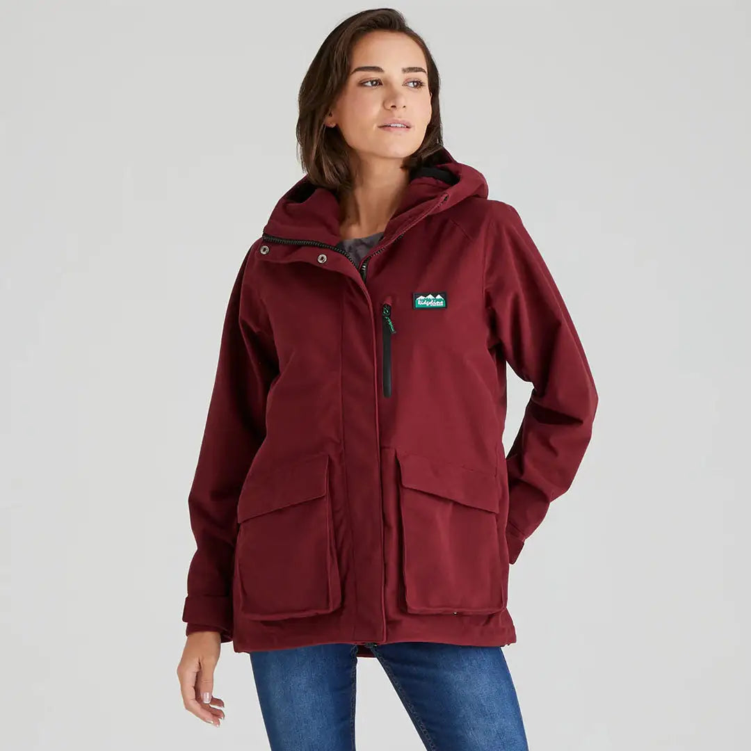 Burgundy Rhea Jacket women’s field coat, perfect hard-working field coat for outdoors
