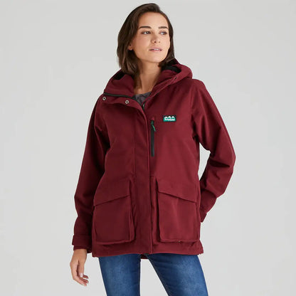 Burgundy Rhea Jacket women’s field coat, perfect hard-working field coat for outdoors
