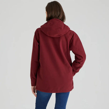 Burgundy Rhea Jacket hooded field coat for women, a tough and stylish hard-working field coat
