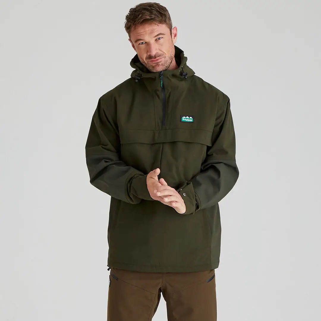 Olive green Cambrian Smock hooded anorak for country clothing and hunting adventures