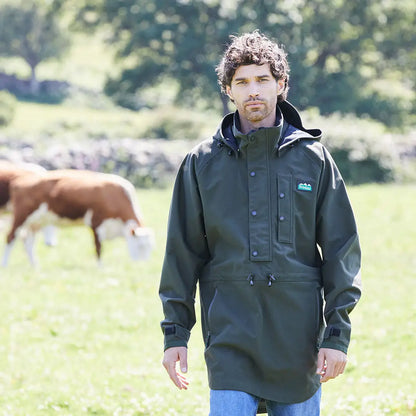 Green hooded anorak from Ridgeline Mens Monsoon Classic Smock for rain protection