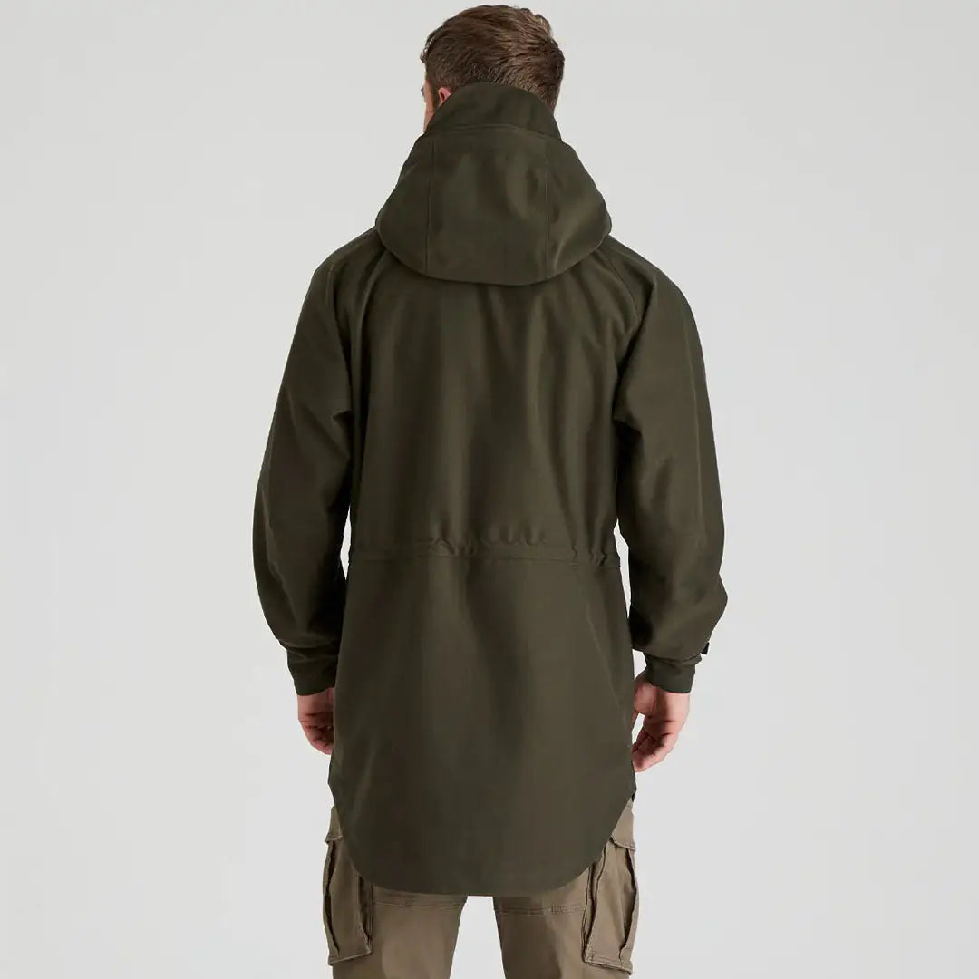 Olive green hooded parka from Ridgeline Monsoon Classic Smock line, perfect for rain