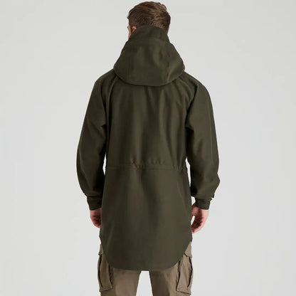 Olive green hooded parka from Ridgeline Monsoon Classic Smock line, perfect for rain