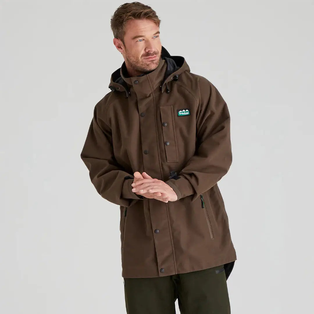 Brown hooded jacket from Ridgeline Mens Monsoon Classic Waterproof Jacket collection