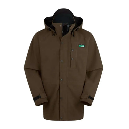 Brown hooded Ridgeline Mens Monsoon Classic Waterproof Jacket for rainy days