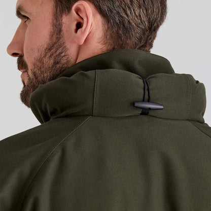 Olive green Ridgeline Mens Monsoon Classic Waterproof Jacket with toggle closure