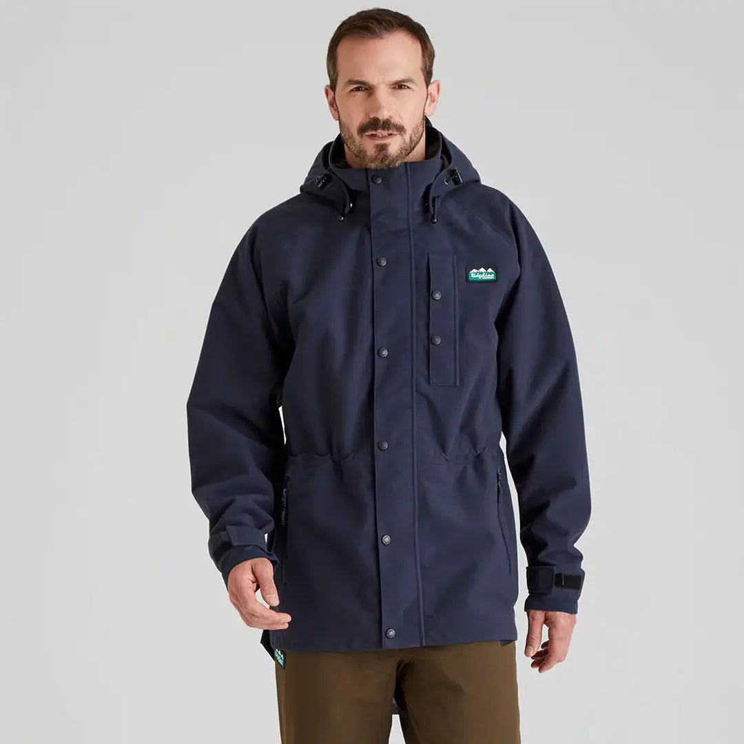 Navy blue Ridgeline Mens Monsoon Classic Waterproof Jacket hoodie for outdoor rain gear