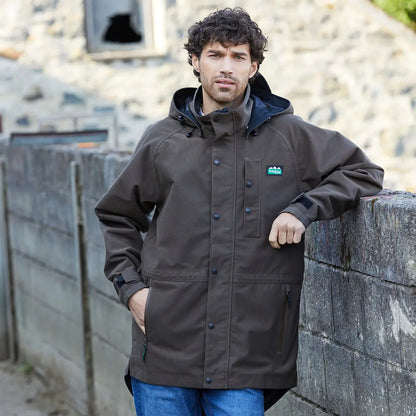 Brown hooded outdoor jacket from Ridgeline Mens Monsoon Classic Waterproof Jacket collection