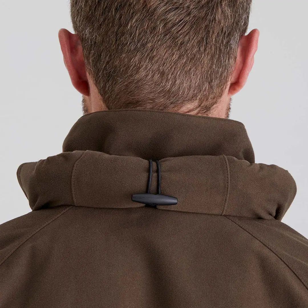 Brown jacket collar with toggle closure on Ridgeline Mens Monsoon Classic Waterproof Jacket