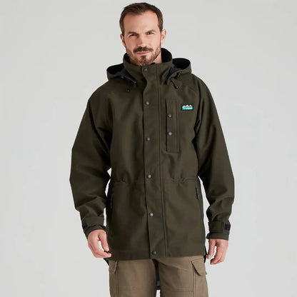 Olive green Ridgeline Mens Monsoon Classic Waterproof Jacket hoodie style and rainproof fit