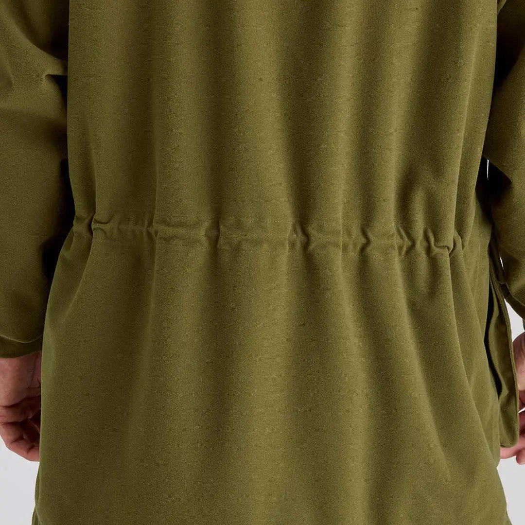 Olive green Ridgeline Torrent III jacket with drawstring details for country clothing style