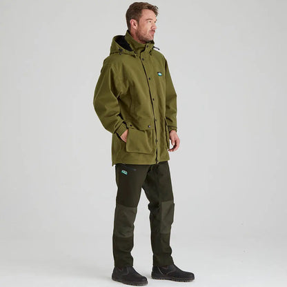 Olive green hooded hunting jacket Ridgeline Torrent III for country clothing outdoors