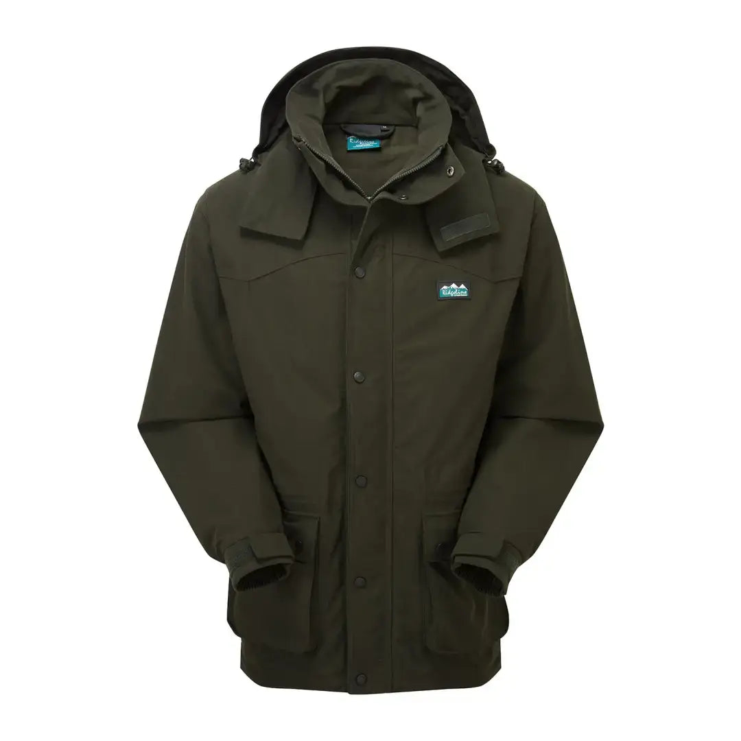 Olive green hooded jacket from Ridgeline Torrent, perfect for country clothing and outdoor adventures