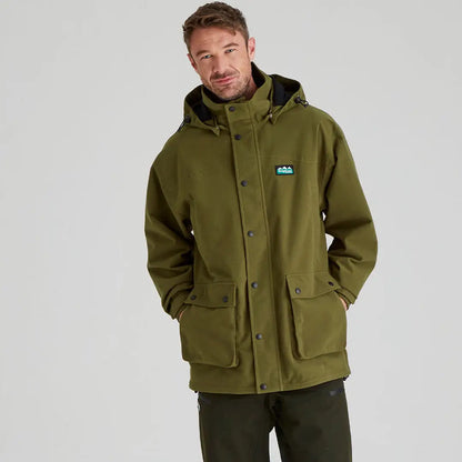 Olive green hooded jacket from Ridgeline Torrent series by Country Clothing