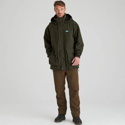 Man wearing Ridgeline Torrent III outdoor jacket and pants in country clothing style
