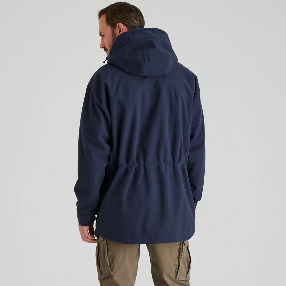 Navy hooded parka from Ridgeline Men’s Torrent III Jacket perfect for country clothing