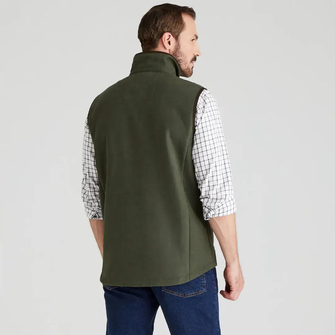 Olive green Ridgeline Monarch Gilet front view for outdoor adventures