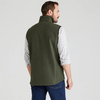 Olive green Ridgeline Monarch Gilet front view for outdoor adventures