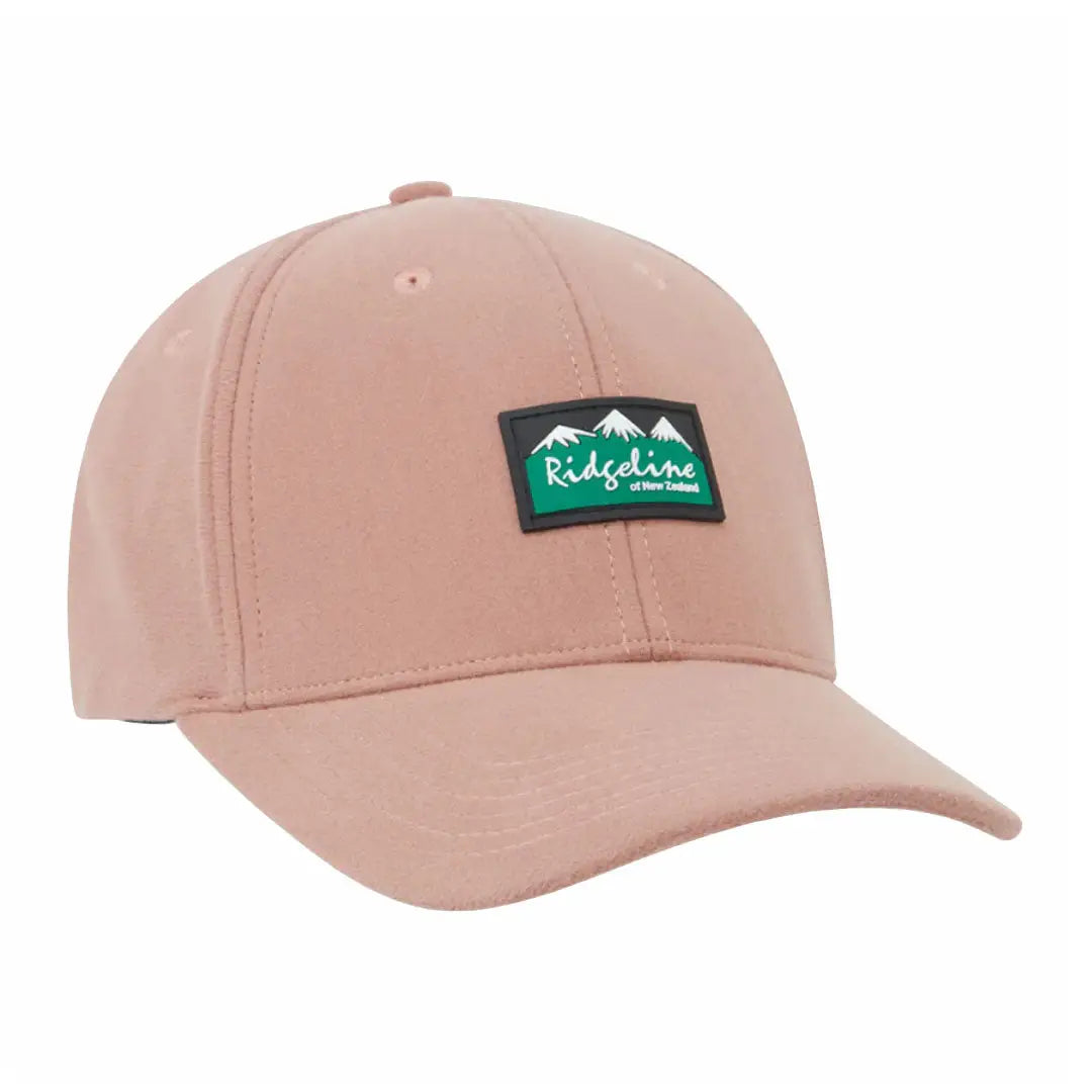 Light pink Ridgeline Monsoon Classic Cap with green and black mountain logo