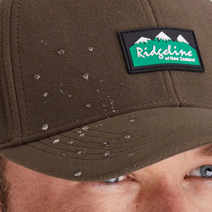 Dark green Ridgeline Monsoon Classic Cap with water-resistant fabric and New Zealand logo