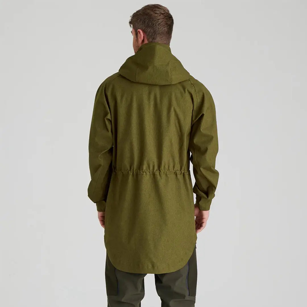 Olive green hooded parka from Ridgeline Monsoon Light Smock collection perfect for rain