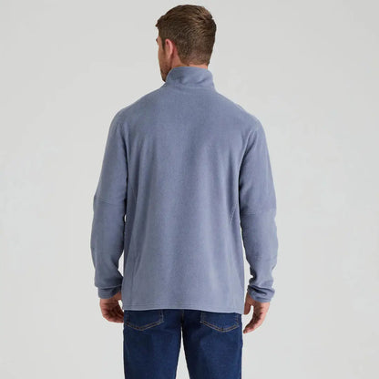 Man in blue Ridgeline Narvik Fleece made from functional polyester fleece and jeans