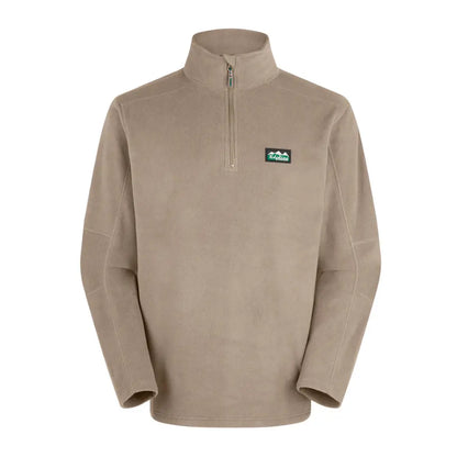 Beige quarter-zip fleece pullover made of functional polyester fleece from Ridgeline Narvik Fleece