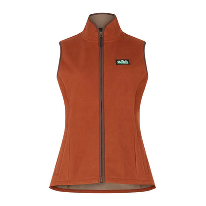 Rust-colored fleece vest with zipper perfect for country clothing and hunting, Kodiak Gilet