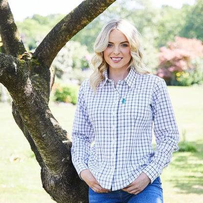 Ridgeline Womens Sedgebrook Shirt featuring a stylish plaid button-down design