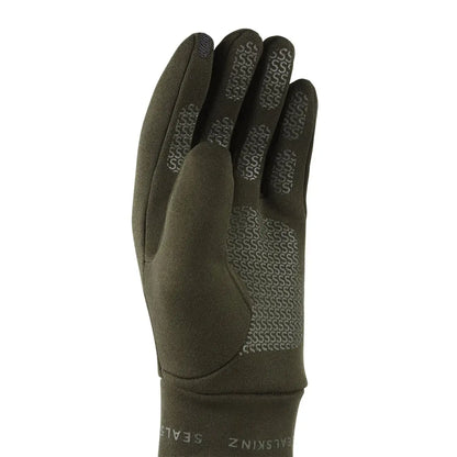 Dark green Sealskinz Acle Nano Fleece Glove with textured grip, perfect water-resistant gloves