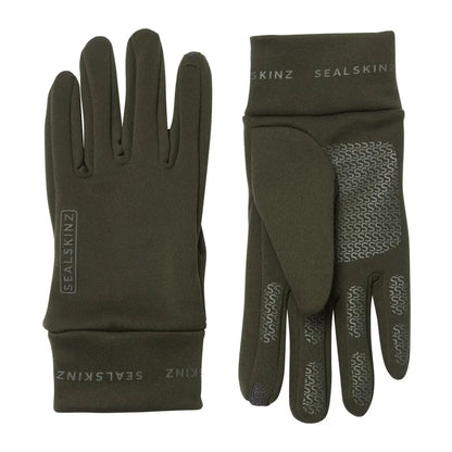 Dark green Sealskinz Nano Fleece Gloves with textured grip for country clothing adventures