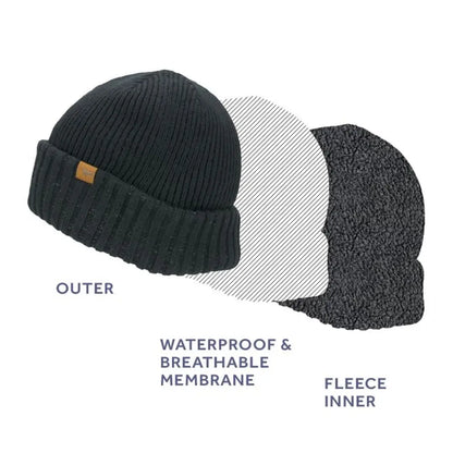 SEALSKINZ Bacton waterdichte beanie muts voor koud weer met omgeslagen boord, marineblauw/grijs, XXL SEALSKINZ Bacton waterdichte beanie muts voor koud weer met omgeslagen boord, marineblauw/grijs, XXL