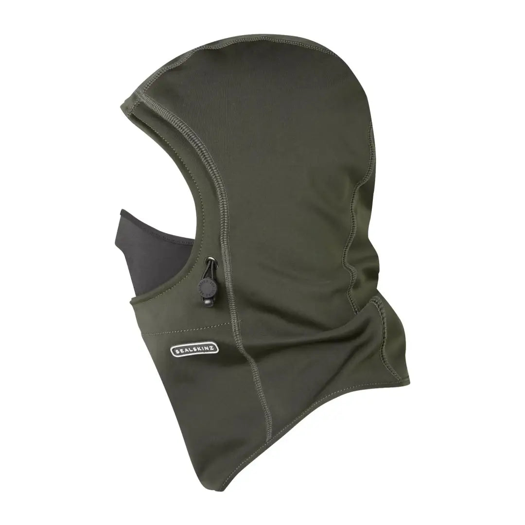 Dark olive green Sealskinz Beetley waterproof head gaitor for hunting and country clothing
