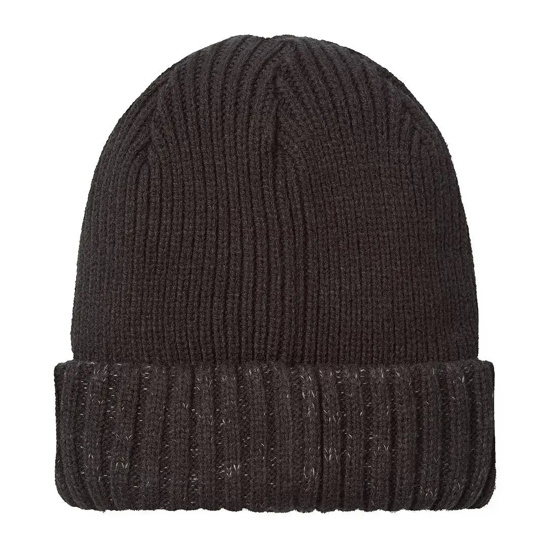 Dark gray knitted beanie with LED roll cuff for cold weather from Sealskinz Heydon