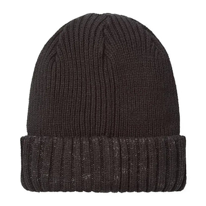 Dark gray knitted beanie with LED roll cuff for cold weather from Sealskinz Heydon