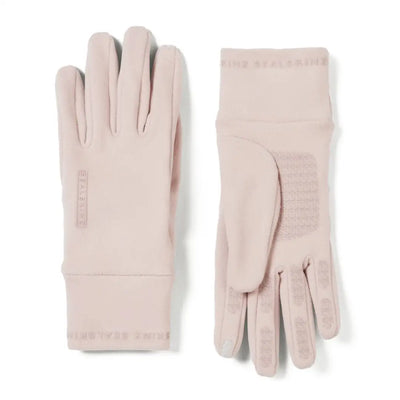 Light pink Sealskinz Lenwade micro fleece gloves with textured grips for hunting and country clothing