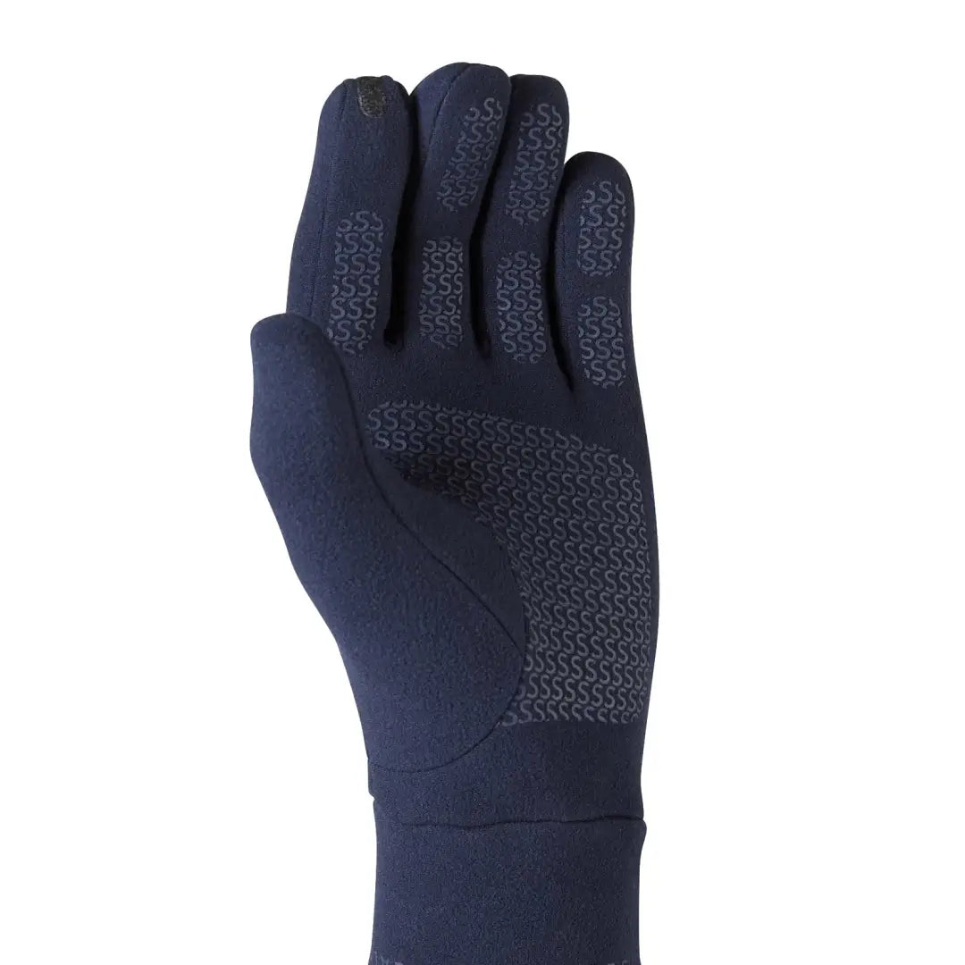 Navy blue Sealskinz Lenwade micro fleece glove with textured grip for country clothing and hunting