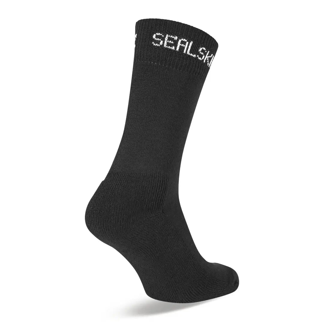 Black Sealskinz Suffield Solo Merino Liner Sock for hunting and outdoor country clothing