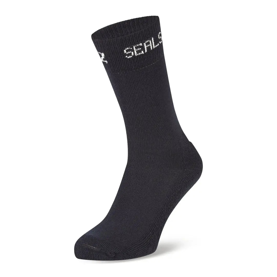 Black waterproof mid-calf Sealskinz Suffield Solo Merino Liner Sock for hunting outdoors