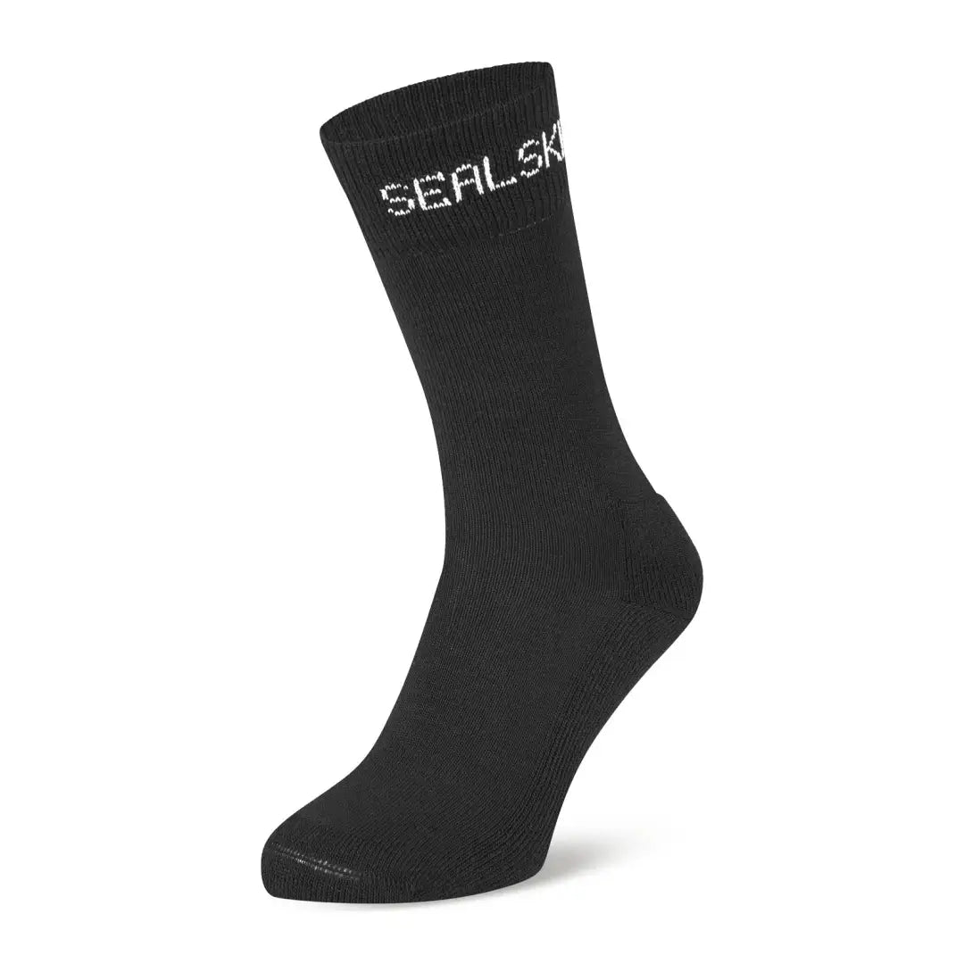 Black Sealskinz Suffield Solo Merino Liner Sock for outdoor hunting country clothing