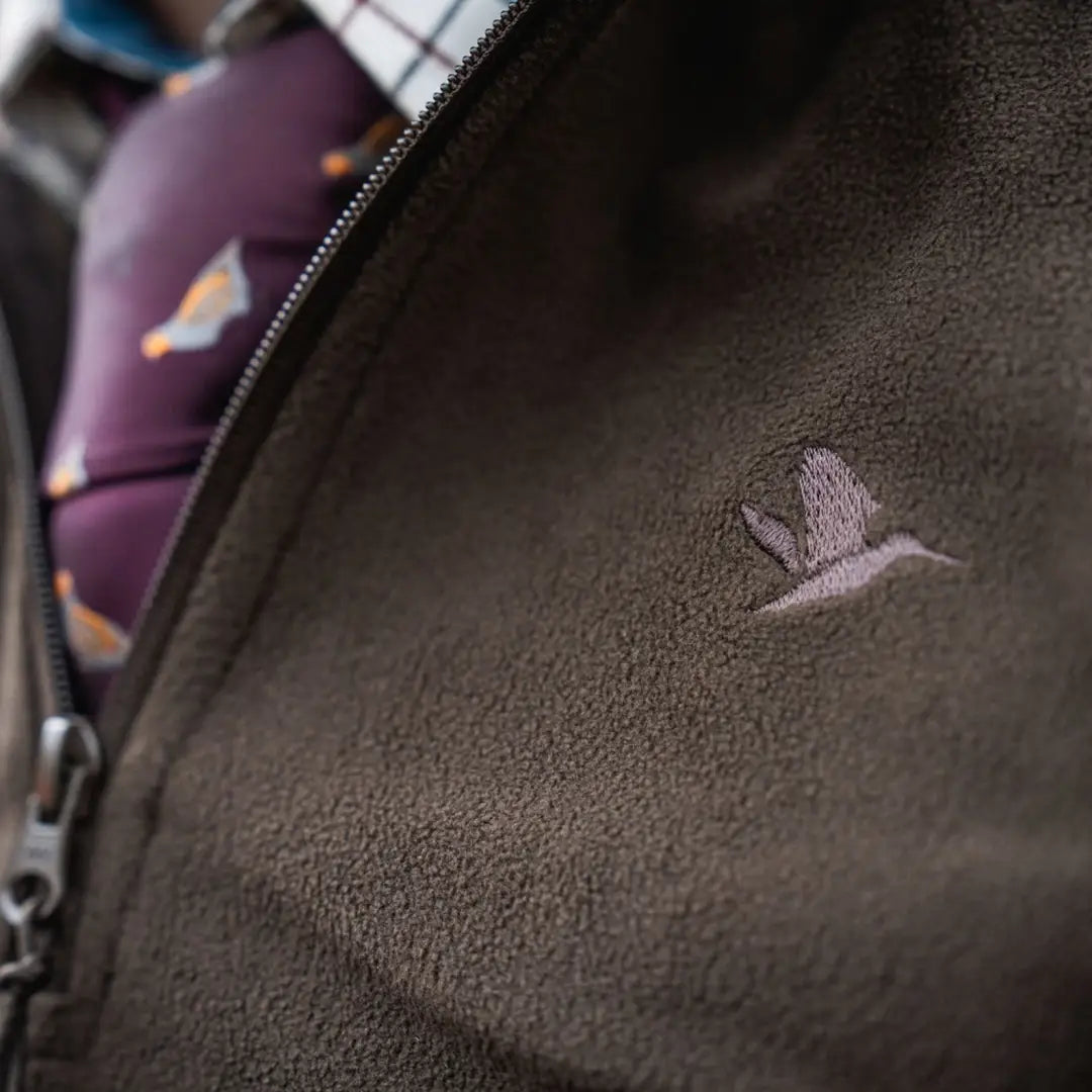 Brown fleece jacket with bird logo from Seeland Benjamin Half Zip Fleece collection