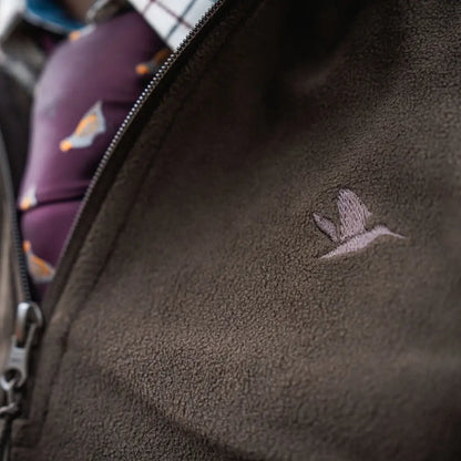 Brown fleece jacket with bird logo from Seeland Benjamin Half Zip Fleece collection