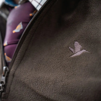 Brown fleece jacket with bird logo from Seeland Benjamin Half Zip Fleece collection