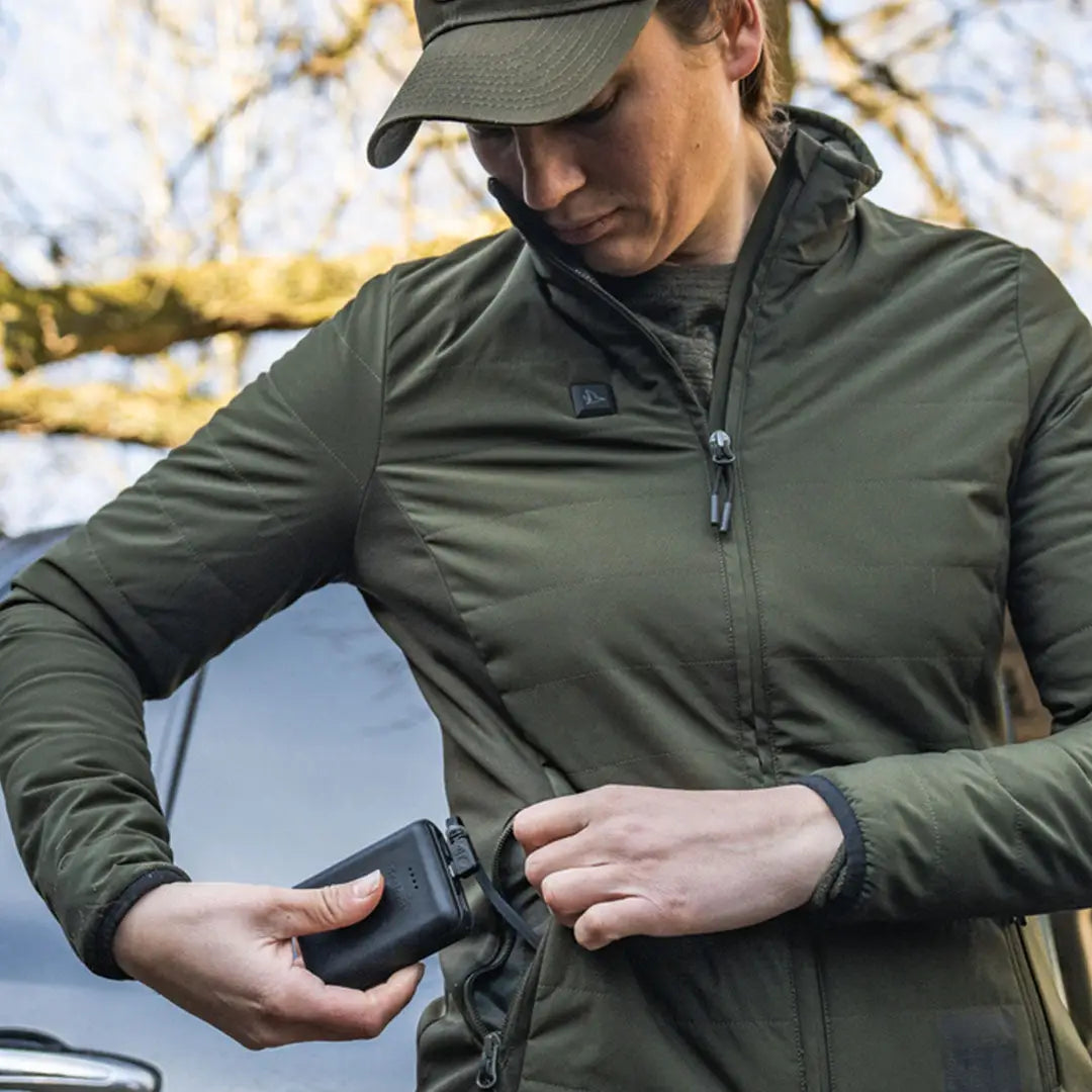 Olive green Seeland Celsius Aia Womens Heat Jacket with heat technology