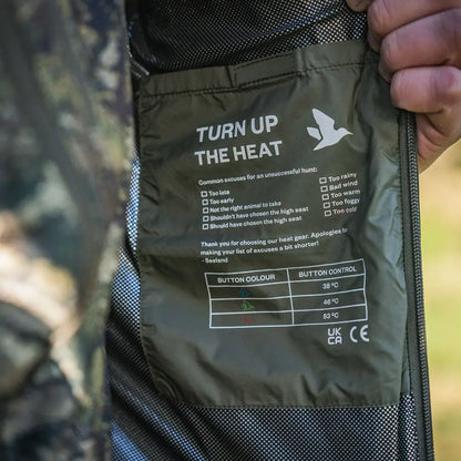 Jacket interior pocket with heating control instructions for Seeland Celsius Heat Liner Waistcoat