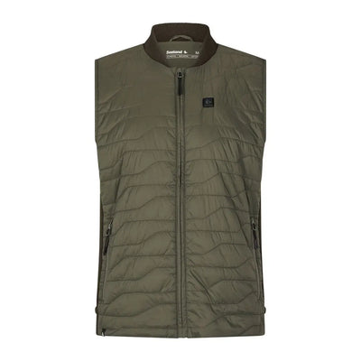 Olive green quilted vest showcasing Seeland Celsius Heat Liner Waistcoat for warmth