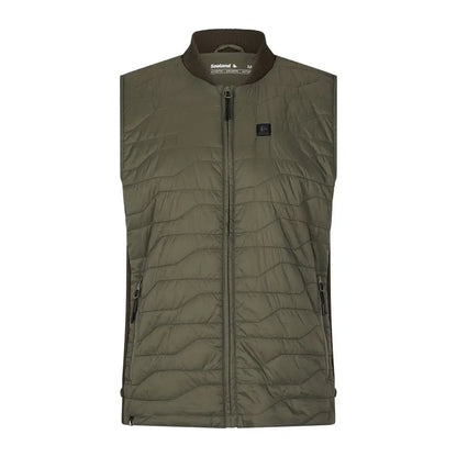 Olive green quilted vest showcasing Seeland Celsius Heat Liner Waistcoat for warmth